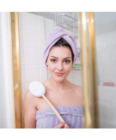 Long Curved Lotion Applicator for Back, Legs, Feet - Wooden Handle Body Brush for Sunscreen, Self-Tanning, Acne - Elderly Friendly - Buy Online on GoSupps.com