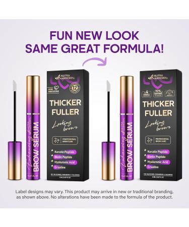 Brow Serum for Eyebrow Growth Pro Growth Treatment with Keratin & Biotin Peptides Hyaluronic Acid Creatine & Castor Oil No Prostaglandins Vegan & Non Irritating for Fuller Thicker Brows 8ml - Buy Online on GoSupps.com