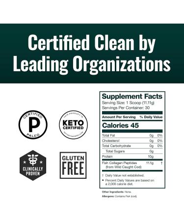 Natural Force Clean Marine Collagen Powder Tested for Toxins Certified Keto & Paleo Hydrolyzed Pure Type I Protein for Anti Aging Skin Hair and Nails Wild Caught + Non-GMO 11.7 Ounce Marine - Unflavored 11.7 Oun  - Buy Online on GoSupps.com