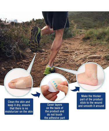 80-Piece Foot Blister Protection Bandaids - Waterproof Heel & Toe Blister Patches - Buy Online on GoSupps.com