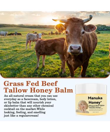 Organic Grass-Fed Beef Tallow Balm (4oz/5pack) - Whipped with Manuka Honey Ultra-Moisturizing for Face & Body Natural Skincare for Dry & Sensitive Skin 4 Fl Oz (Pack of 5) - Buy Online on GoSupps.com