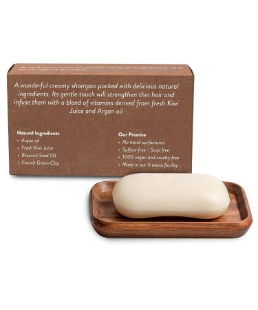 Argan Oil & Kiwi Shampoo Bar for Thin Hair | Gentle Foam, Natural Ingredients | SLS-Free, Vegan, Zero Waste | Citrus Scent, 3.53 oz - Buy Online on GoSupps.com