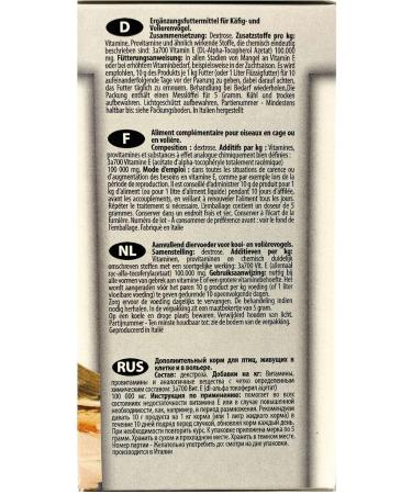 GLOBAL LUXURY MANAGEMENT Raff Vitamina E Polvere for Birds 100g Powdered Vitamin E Supplement for Canary Food and Finch Birds Supports Singing Fertility Breeding Preparation & Mating Behavior - Buy Online on GoSupps.com