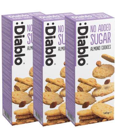 Diablo Almond Cookies | No Sugar Added | Sweetened with Maltitol | Gourmet Treats | 145g ((Pack Of 3)) ( Pack Of 3 ) - Buy Online on GoSupps.com