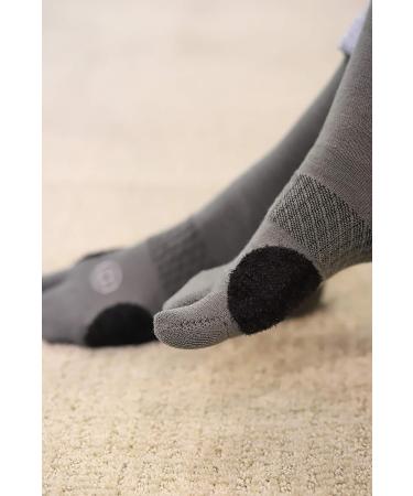 Doctor's Choice Bunion Relief Crew Sock - Charcoal/Black Medium - Women's Shoe Size 6-10 - Hallux Valgus Support with Toe Separator - Soft Cushioning - 1 Pack - Buy Online on GoSupps.com