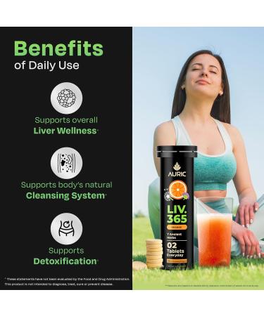 Auric Herbal Liver Support Supplement | Milk Thistle (Silymarin) Turmeric Garlic Ginger for Liver Health | Advanced Detox & Cleansing Formula for active Liver | 60 Tablets | Plant Based Gluten-Free Orange 20 Count (Pack  - Buy Online on GoSupps.com