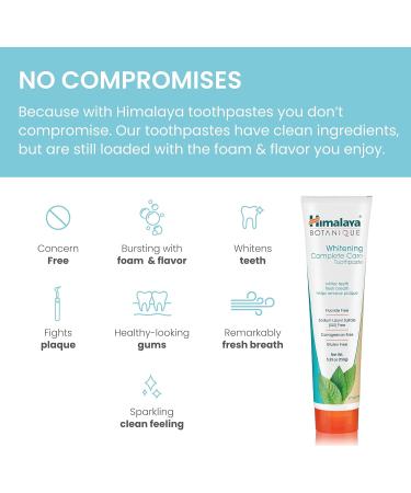 Himalaya Botanique Whitening Toothpaste - Simply Mint, Fluoride-Free, TSA Approved Travel Size, 0.74 oz (Pack of 10) - Buy Online on GoSupps.com