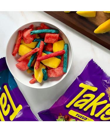 Takis Fuego Rolled Tortilla Chips - Box of 40 Individual 1oz Bags - Hot Chili Pepper and Lime Flavor - 2lb 8oz Net Weight - Buy Online on GoSupps.com