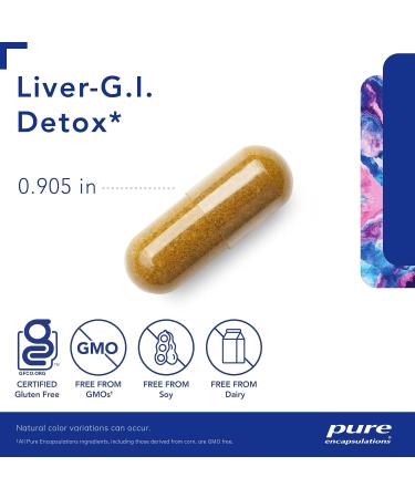 Pure Encapsulations Liver-G.I. Detox - Liver Cleanser & GI Detox with Alpha Lipoic Acid & Curcumin - Gluten Free Non-GMO 60 Capsules - International Shipping Available - Buy Online on GoSupps.com