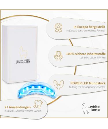 Original Whitelama Tooth Bleaching Set - Smart Teeth Whitening Kit | Safe & Painless Whitening 21 Applications Developed in Europe - Buy Online on GoSupps.com