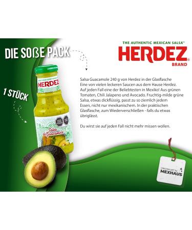 HERDEZ Sauce Set - Salsa Verde Guacamole & Taquera 240g | Authentic Mexican Green Sauce Tasting Set (Pack of 3) - Buy Online on GoSupps.com