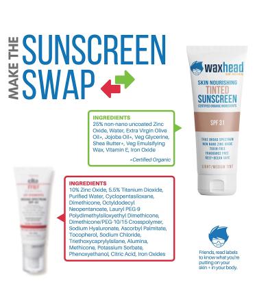 Waxhead Tinted Mineral Sunscreen for Face - Pregnancy Safe and EWG Certified SPF Moisturizer and BB Cream (Light Tint, 4oz) - Buy Online on GoSupps.com