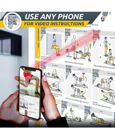 EverStretch Bodyweight Workout Poster - Large 23 x 35 | Video Instructions & Laminated Chart | Home Gym Exercise Poster - Buy Online on GoSupps.com