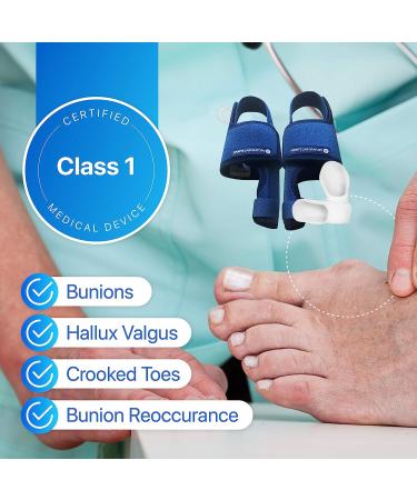 Sports Laboratory Bunion Corrector for Women and Men - Orthopedic Splints with Bunion Relief Guide - Day/Night Support - Adjustable Size (Blue) - Buy Online on GoSupps.com