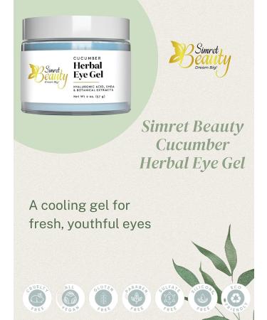 Cucumber Herbal Eye Gel - Anti-Aging Vegan Skincare for Puffy Eyes, Dark Circles, and Wrinkles - Hyaluronic Acid, Avocado Oil, Coffee - Buy Online on GoSupps.com