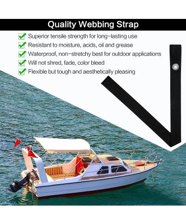 AF ADIFLE 18 Pontoon Boat Ladder Strap with Stainless Steel Snap 2 Pack - UV Resistant & Extra Durable (Black) - Buy Online on GoSupps.com