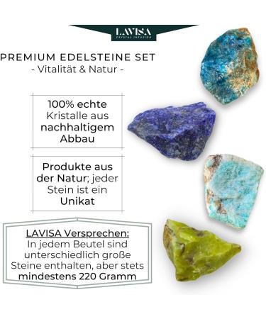 Lavisa Premium Healing Stones Set | 100% Natural Gemstones & Crystals for Decoration & Water Treatment | Vital Mix for Gem Water - Buy Online on GoSupps.com