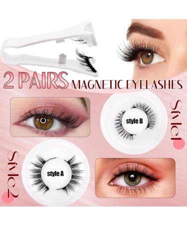 GEMERRY 2 Pair Magnetic Eyelashes Natural Look No Glue or Eyeliner Needed Magnetic Eyelashes Magnetic Lashes Natural Look Reusable Magnetic Eyelashes with Applicator 2 Pair A01 - Buy Online on GoSupps.com