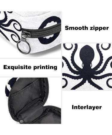 Octopus Silhouette Sanitary Napkin Storage Bag | Portable Period Pocket for Women & Teen Girls | Menstrual Cup Organizer - Buy Online on GoSupps.com