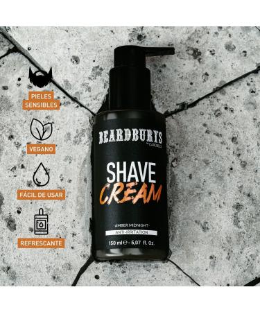 Beardburys Shaving Cream Black | Sensitive Skin Shaving Cream Without Irritation with Aloe Vera and Vitamin E 150 ml - Buy Online on GoSupps.com