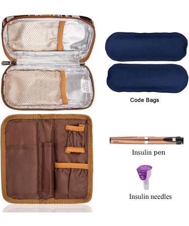 ONEGenug Diabetic Cooling Bag for Insulin & Medication | 20x4x9cm | Brown | Ideal for Diabetes Management - Buy Online on GoSupps.com