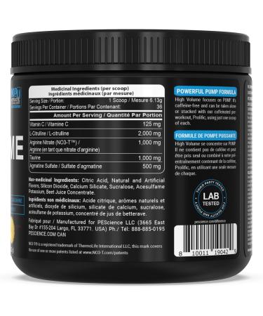 PEScience High Volume Pre Workout Powder with L Arginine Nitrate Guava Pineapple Punch 36 Scoops Caffeine Free - Buy Online on GoSupps.com