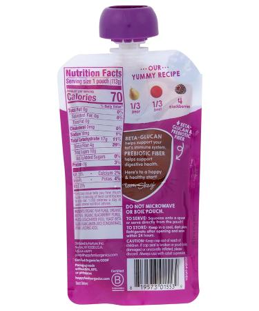 Happy Tot Super Bellies Organic Pears, Beets & Blackberries - 4 oz Puree | Happy Family Organics - Buy Online on GoSupps.com