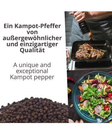 KHLA Campot Black Pepper Bio 100g - Premium Organic Peppercorns from Cambodia - Culinary Ingredient for Gourmet Kitchens - Buy Online on GoSupps.com