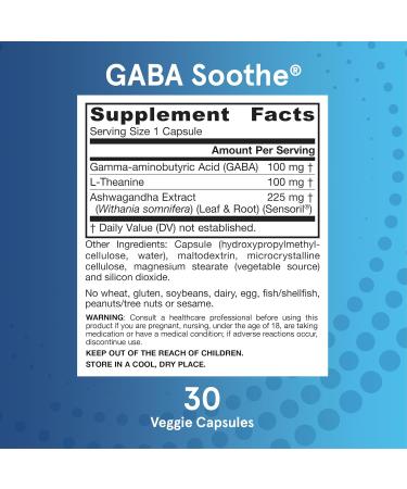 Jarrow Formulas GABA Soothe - 30 Veggie Caps for Relaxation & Stress Relief - Buy Online on GoSupps.com