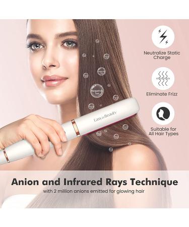 EasyinBeauty Ionic Infrared Hair Straightener Flat Iron - Professional 2-in-1 Ceramic Tourmaline Styling Tool with LED Display and Fast Heating - 5 Temp Settings - Buy Online on GoSupps.com