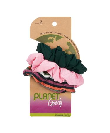 Goody Planet Goody Ouchless Hair Scrunchie - 3 Count  Assorted Camilla Stripe - Hair Accessories for Women and Girls Scrunchie 3 Ct (Assorted/Stripe) 3 Count (Pack of 1)