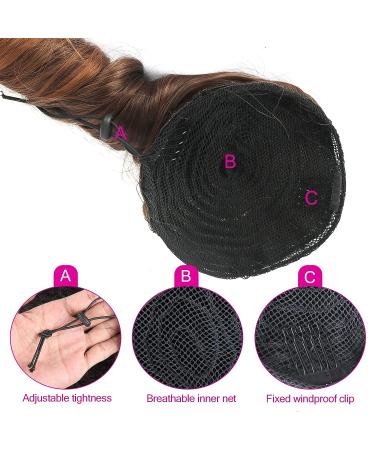 KRSI 14 Ombre Brown Curly Drawstring Ponytail Extension for Black Women - Short Spiral Curl Hairpiece Clip-on for Pretty Party Hair Extensions (T4/30) - Buy Online on GoSupps.com