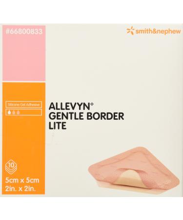 Smith & Nephew Foam Dressing Allevyn Gentle Border Lite 2 X 2 Inch Square Adhesive Sterile #66800833, Box of 10