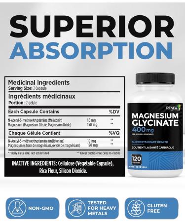 Renew Actives Magnesium Bisglycinate Supplement - 120 Capsules - Buy Online on GoSupps.com
