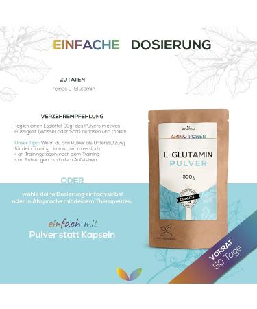 L-Glutamine Powder 500g - 100% Pure Amino Acid | Vegan Sports Supplement | Lab Tested Quality from Austria - Buy Online on GoSupps.com