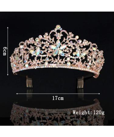 Rose Gold Crystal Rhinestone Bridal Tiara - Elegant Wedding Crown for Women - Buy Online on GoSupps.com