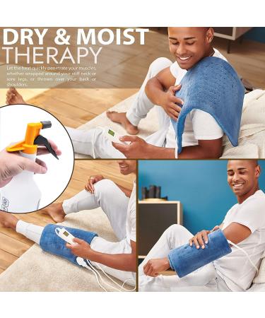 Large Electric Heating Pad for Back, Shoulder, Neck Pain Relief - Soft Fabric Heat Pad with Auto Shut Off - 6 Heat Levels, 3 Timer Settings - 12x24 inches - Buy Online on GoSupps.com