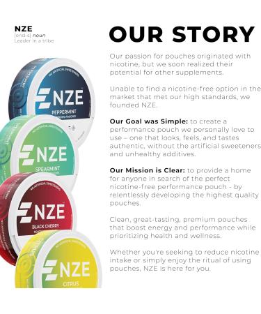 NZE Caffeine Free Nootropic Pouches (Spearmint) - Nootropic Pouches with Alpha GPC L-Tyrosine & L-Theanine - No Sugar or Artificial Sweeteners - 15 Nicotine Free Pouches Per Can - 5 Pack - Buy Online on GoSupps.com