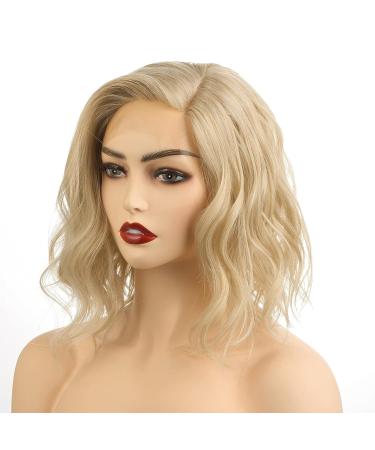 Shoulder Length Blonde Lace Front Bob Wig for Women - Short Wavy Hair - Buy Online on GoSupps.com