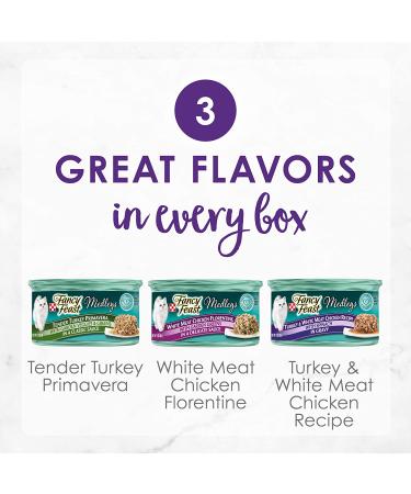 Purina Fancy Feast Medleys Poultry Collection Variety Pack - 30 x 3 oz Cans - Buy Online on GoSupps.com