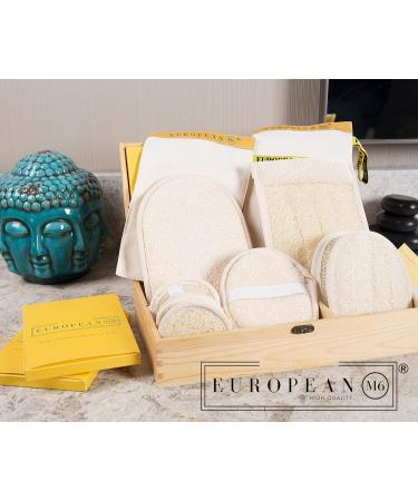 European M6 Premium Facial Loofah Pads - 4 Pack Natural Exfoliator Sponges for Clean & Vibrant Skin - Buy Online on GoSupps.com