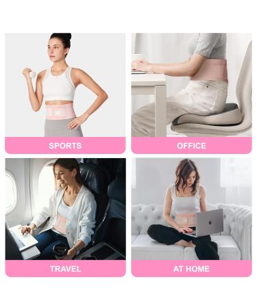 Ultra Thin Back Brace for Lower Back Pain Relief | Adjustable & Lightweight Support Brace for Sciatica Scoliosis & Herniated Disc - Pink Large - Buy Online on GoSupps.com