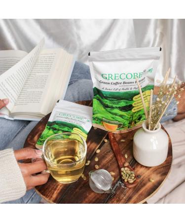 GRECOBE - 100% Pure Green Coffee Beans Extract with 50% chlorogenic acids Decaffeinated antioxidant | Maintain Metabolism - (1Pouch- 100 sachets) - Buy Online on GoSupps.com