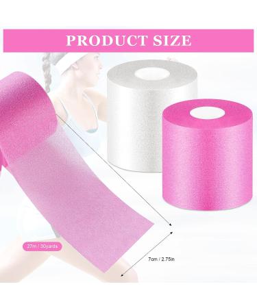 Pink & White 2 Rolls Prewrap Athletic Tape 2.75 x 30 Yards for Hair, Wrists, Elbows, Knees, Ankles - Buy Online on GoSupps.com