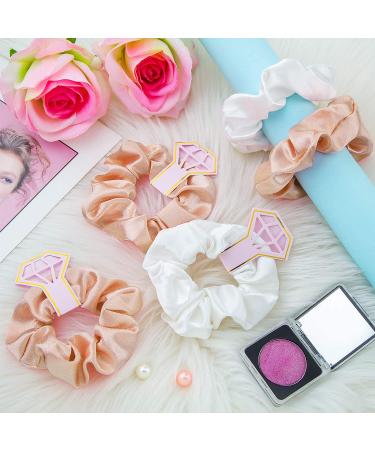 10-Piece Dark Pink and White Bridal Hair Scrunchies Set - Satin Bridesmaid Hair Ties for Wedding Accessories - Buy Online on GoSupps.com