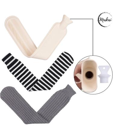 Makai Premium Hot Water Bottle - Extra Long Hose & Cozy Knitting Cover - 2L Warming Pillow for Belly Feet Back & Neck - 2023 German Brand with Free Alternating Cover - International Shipping Available - Buy Online on GoSupps.com