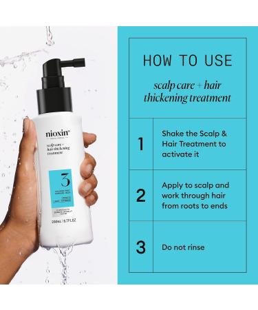 Nioxin System 3 Scalp Care Hair Thickening Leave In Treatment For Colored & Damaged Hair with Light Thinning Strengthen & Nourish with Niacinamide & Biotin - 6.7 Oz - Buy Online on GoSupps.com