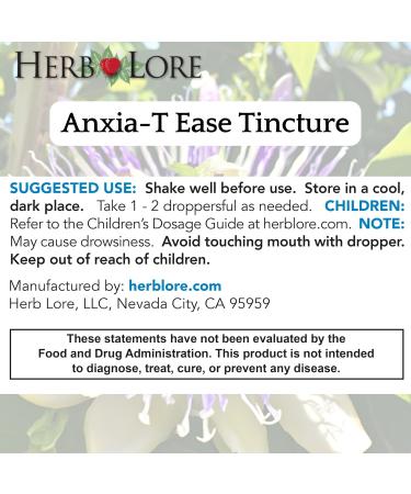 Herb Lore Anxia-T Ease Tincture Herbal Mood & Relaxation Support with Passionflower Lavender Chamomile and Flower Essences (4 fl oz) - Buy Online on GoSupps.com