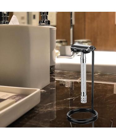 Linkidea Stainless Steel Safety Razor Stand | Shaving Brush Holder for Men | Fusion 5 Proshield & Proglide, Mach 3 Compatible | Deluxe Shaving Holder Base (Black) - Buy Online on GoSupps.com
