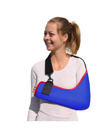 4DflexiSPORT Arm Sling Adult - M Blue/Red - Cooling Fabric Technology - Easy Fit for Right or Left Arm - Buy Online on GoSupps.com